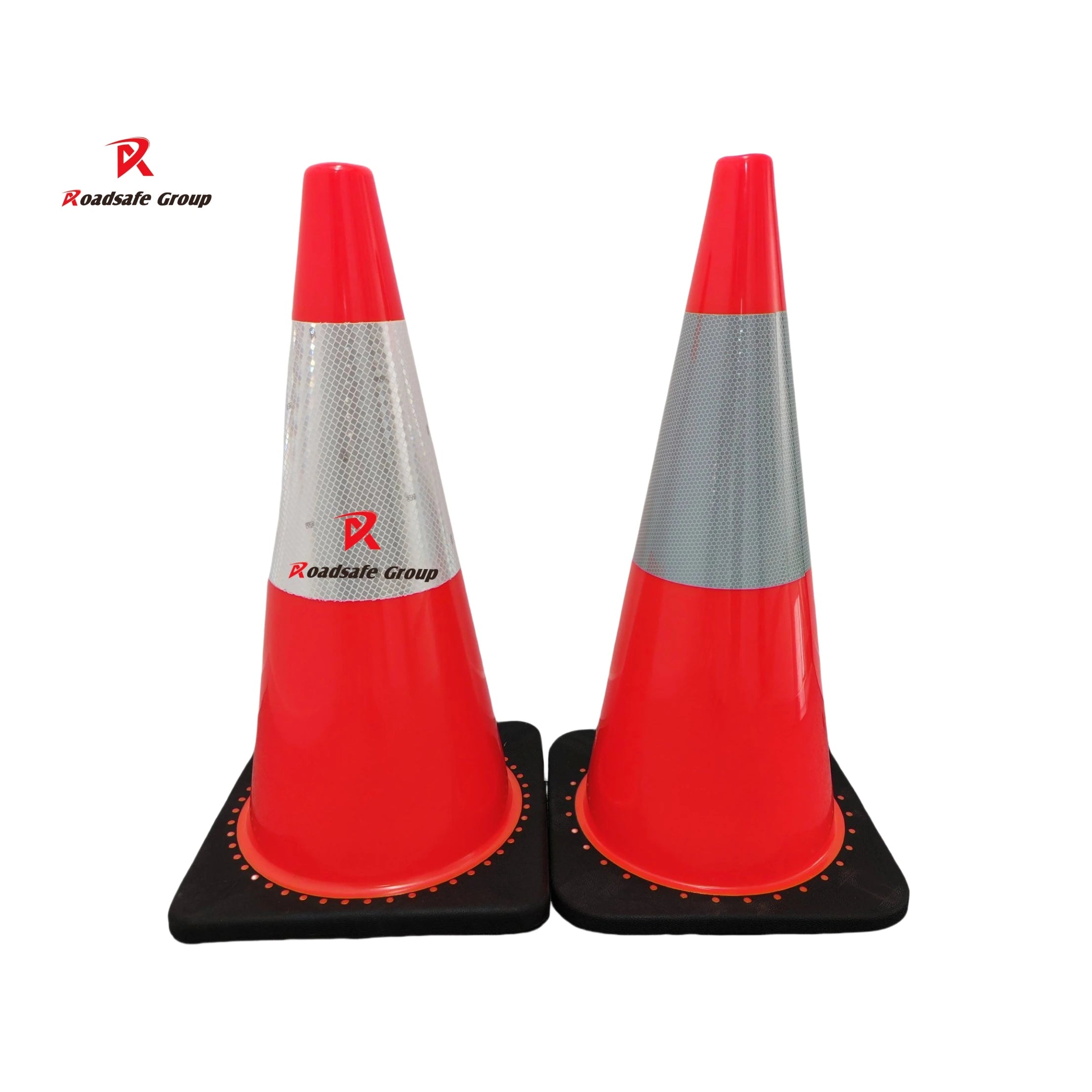 2.7kgs 70cm ROAD CONES ROADSAFE Australia Standard PVC Traffic Safety Cone 36 Inch 18" Fat Body Black Base with Reflector 25cm