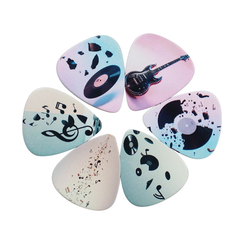 6pcs/set Premium Quality Printing Colorful Personalized Design Celluloid 0.96mm Electric Cellulose Durable Guitar Picks