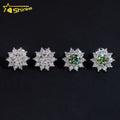 Pass Diamond Tester GRA Certified Stocks VVS Diamond 925 Sterling Silver Cluster Blue Green Moissanite Stud Earrings