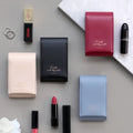 Multicolor PU Leather Custom Print Lady Style Makeup Pouch with Perfume Lipgloss Lip Balm Lipstick Cosmetics Bags Holder Mirror