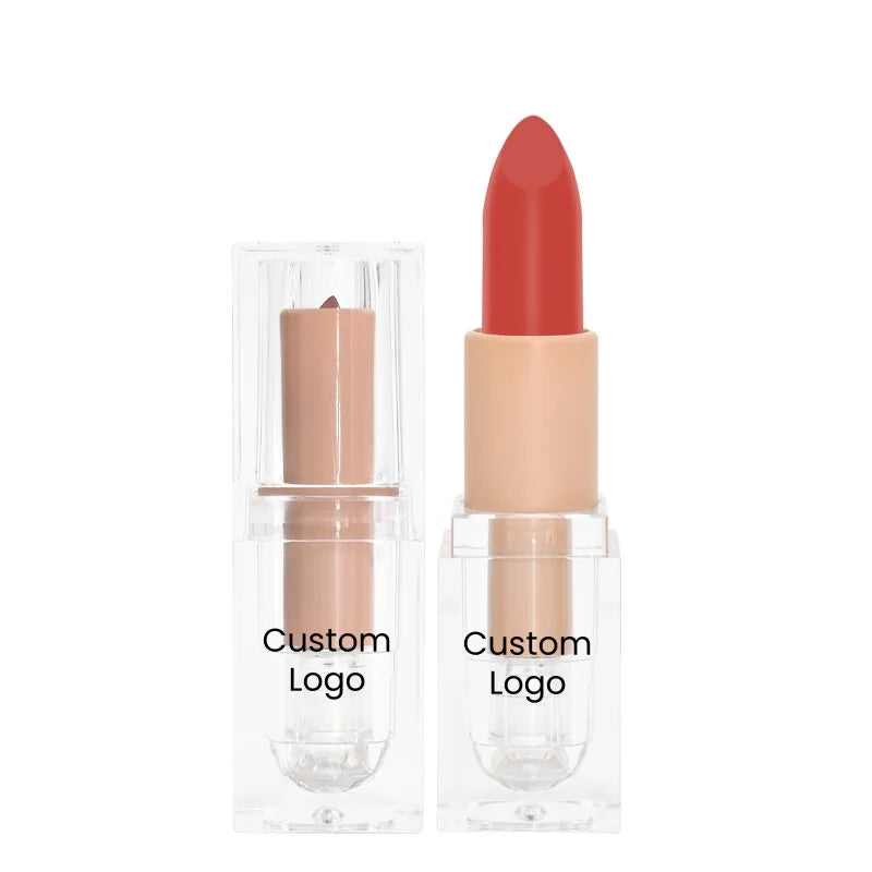 Transparent Tube Packaging Waterproof Vegan Mineral Private Label Custom Nude Moist Lip Shine Lipstick with 10 Colors