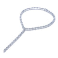 Kirin 925 Sterling Silver Long Tassel Necklace for Women Link Chain with Zircon Stone for Wedding or Gift