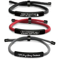 Factory Wholesale Custom Engraved Stainless Steel Bracelet Adjustable Braided Rope Friendship Gift Lettering Bracelet