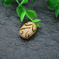 Gold Plated CZ Paved Oval Flat Beads Pendant DIY Bracelet Loose Beads Accessories Spacer Beads