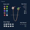 Au585 Solid 14k Yellow Earring Wire with Zircons Ear Stud Wholesale Woman Ear Fine Jewelry