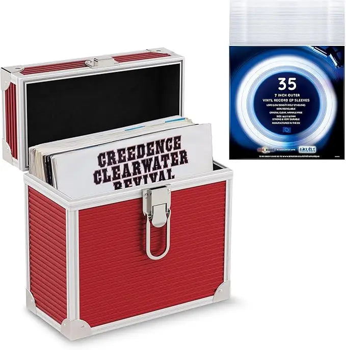 Durable 7\" Aluminium Vinyl Record EP Storage Case Vinyl Record Storage Box