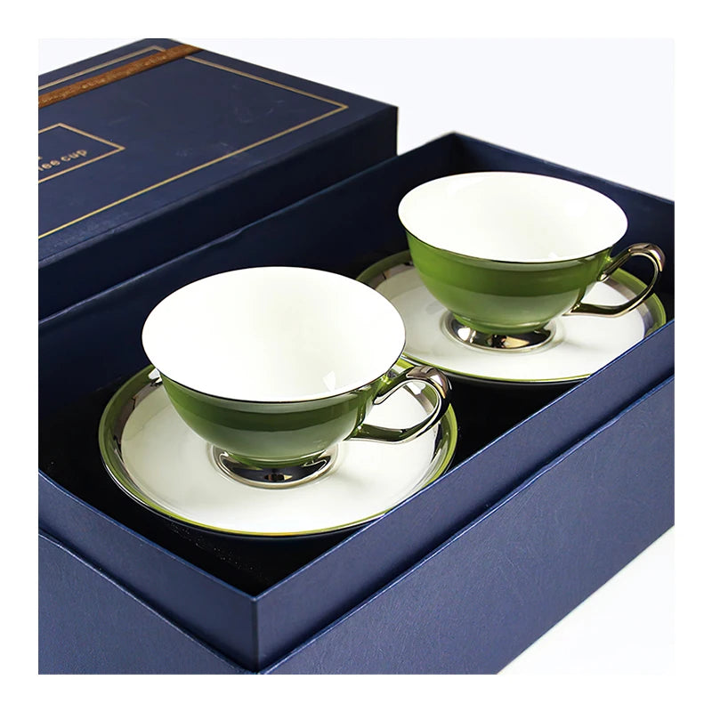 Factory Price Customizable logo Color Coffee Cup and Saucer Fine Porcelain Coffee Tea Cup Set Arabic Coffee Cup Gift Set