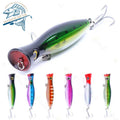 130mm 43g Multi Color Hard Plastic Big Game Topwater Long Casting Wobbler Popper Fishing Lures With Treble  Hook
