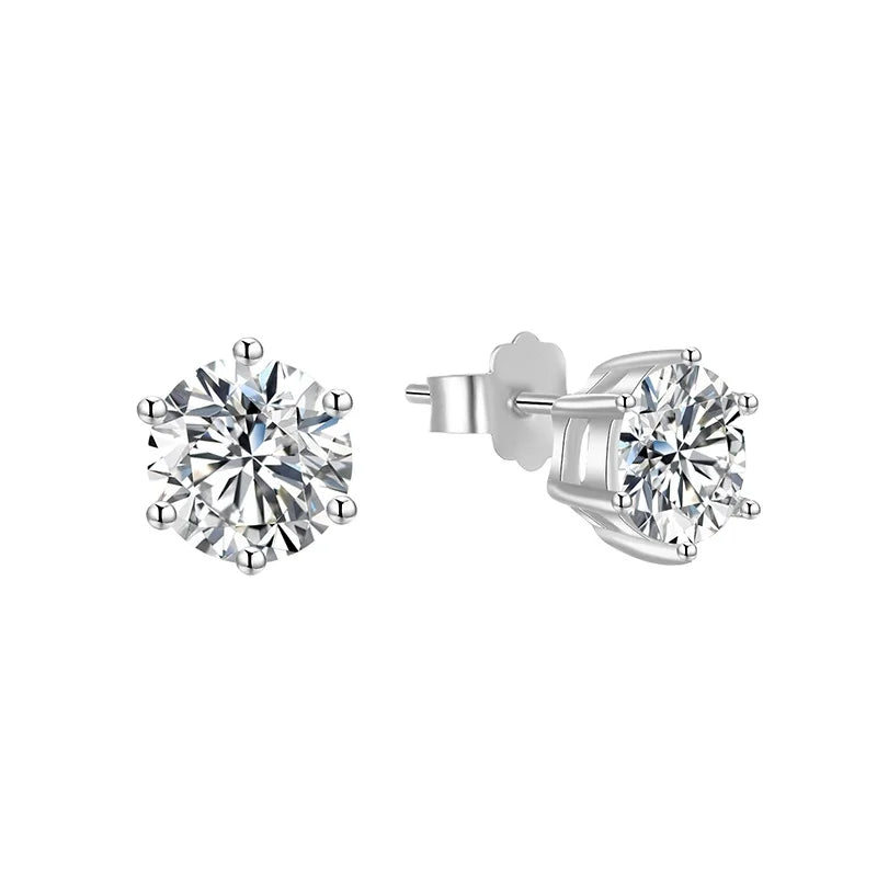 RINNTIN SE335 Classic Crystal CZ Wedding Ear Rings Jewelry Silver 925 Sterling Round Diamond Zircon Stud Earrings for Women
