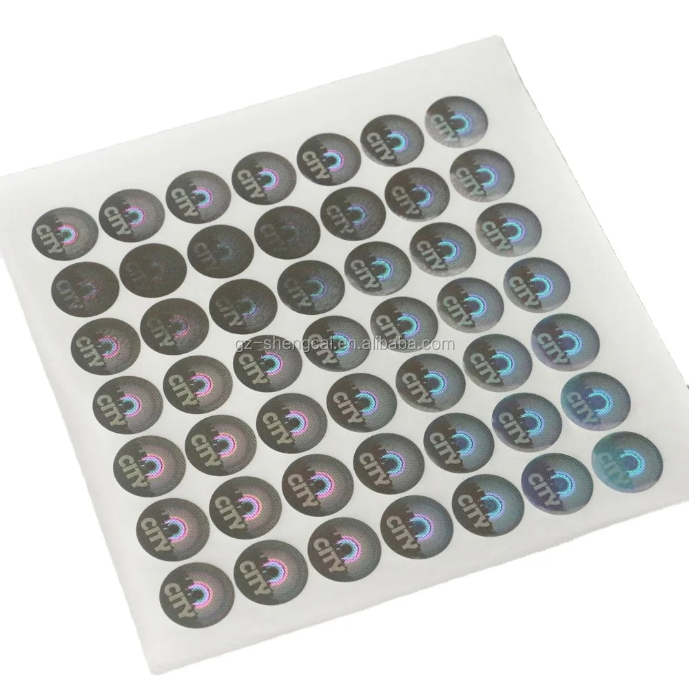 MOQ1000PCS  Gold  and Silver Color Self Adhesive Personal Hat Hologram Sticker
