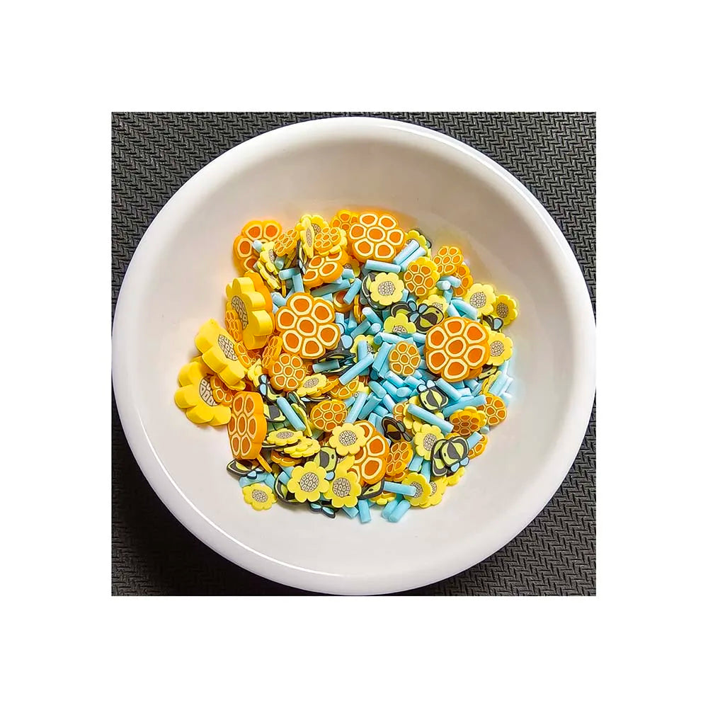 500g Cute Sunflower Honeycomb Bee Slice Polymer Clay Sprinkles for Crafts Making DIY Slime Filling Accessories Nail Art Decor