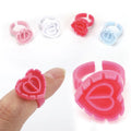 100Pcs/pack Disposable Eyelash Glue Holder Container Flower Cup Easy Fans Heart Shape Eyelash Glue Holder Rings