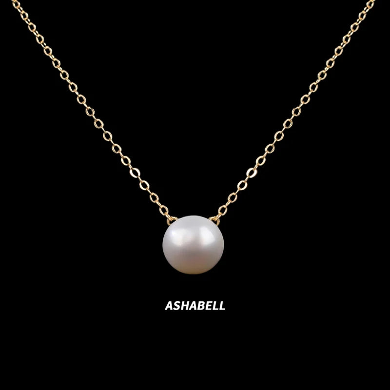 Wholesale 925 Sterling Silver Plated 18K Gold Natural Freshwater Pearl Necklace Women Jewelry