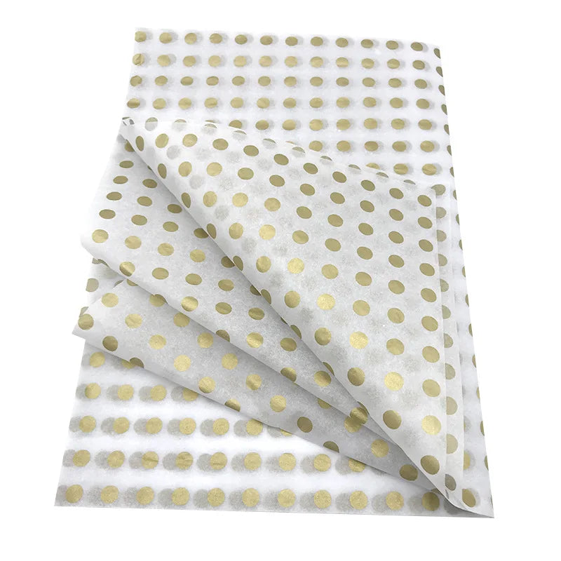 Custom Logo Gold Printing Packaging Wrapping Tissue Paper 17gsm for Clothes and Shoes Packaging