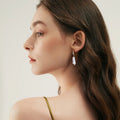 New Arrival Pure Silver Small Hoop Daily Wear Office Lady 14K Gold Plated Big Pearl Women Earrings