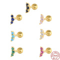 SP Gold Cubic Zirconia Designer Fashion Simple Zircon Ear Bone Nail Diamond Stud Earring 925 Sterling Silver