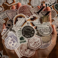Retro Journal Material Sticker Package 50pcs/Pack Diary Fragment Series Decorative Collage 6 Models
