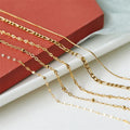 SP Wholesale Bulk Stainless Steel Chains Jewelry 18K Gold Box Snake Figaro Choker Ladies Chain Necklace for Jewelry Making
