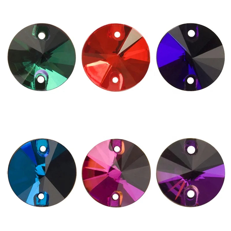 YANRUO 3200 Rivoli Crystal Flat Back Sew on Rhinestones Strass Glass Stones for Dresses