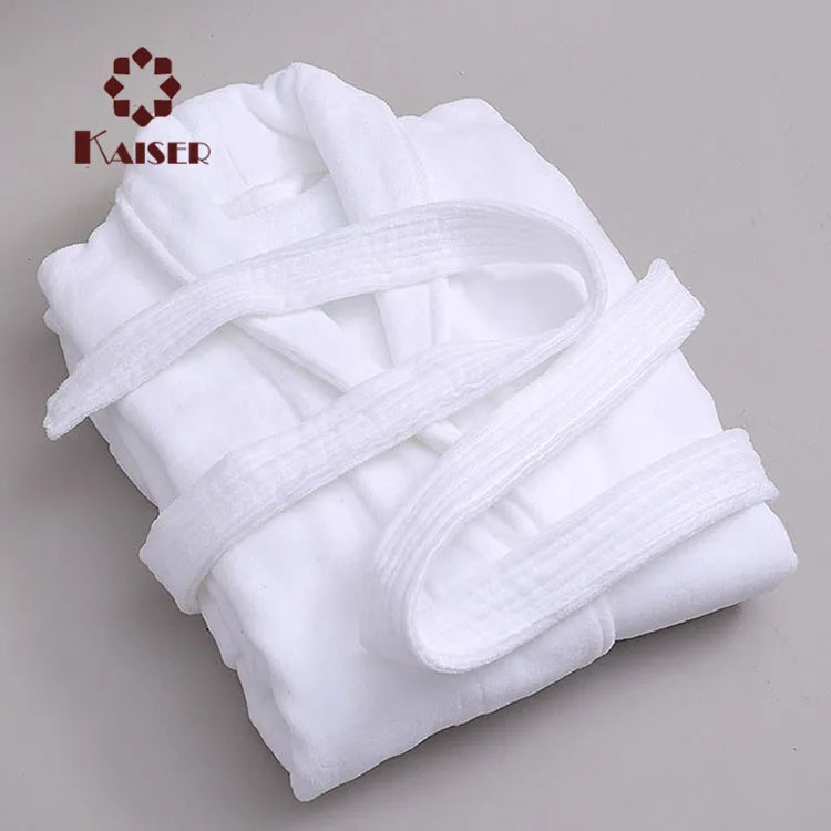Manufacturer Personalized Cotton Bath Robe White Embroidered Towels and Bathrobe