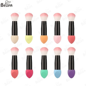 Portable Colorful Custom Makeup Sponge Brush Double End Multi Colors Blender Sponge Foundation Sponges with Handle