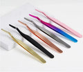 Bulk Beauty Cosmetics Professional Round Tip Gold Stainless Steel Tweezers for Eyelash Extension Custom Logo Eyelash Tweezers