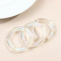 New Fine Fashion Jewelry Mermaid Discolored Bangle 3 Pair/Set Transparent 12mm Tube Beads Acrylic Bracelet Set for Women