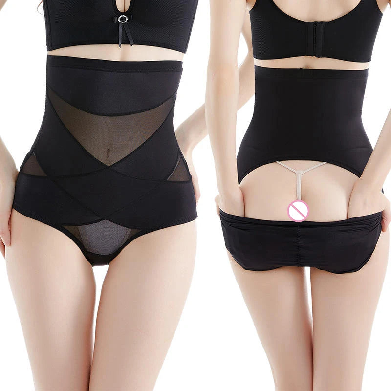 High Waisted Shaper Seamless Tummy Control Postpartum Belly Shapewear Cross Compression Abs Shaping Pants