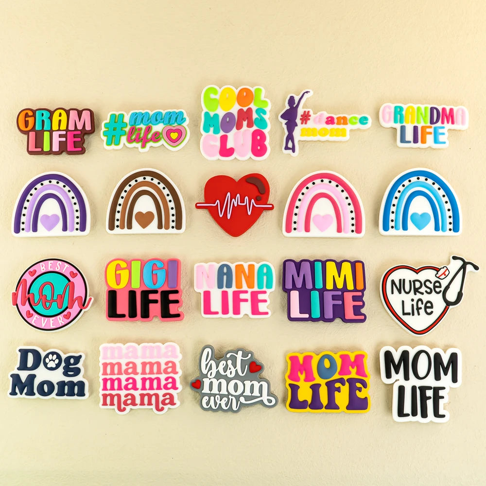 Diy 2025 Trendy Designer PVC Heart Nurse Life Bag Charm Cute Kawaii Words Bag Charms Accessories Custom Bulk Wholesale