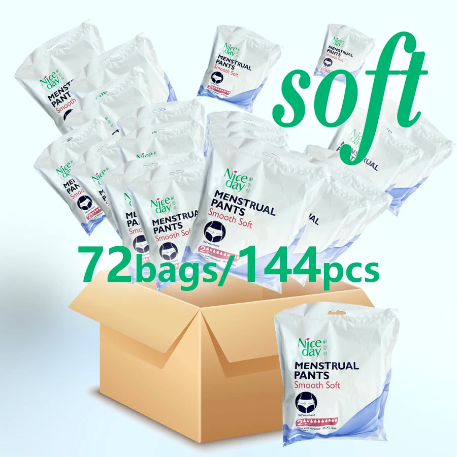 72bags/144pcs Niceday Wholesale Price Disposable Ladies Underwear Sanitary Napkin Menstrual Pants