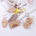 Wooden Keychain Blanks Laser Engraving Personalized Key Tags Ring Unfinished DIY Craft Accessories Durable Eco-Friendly