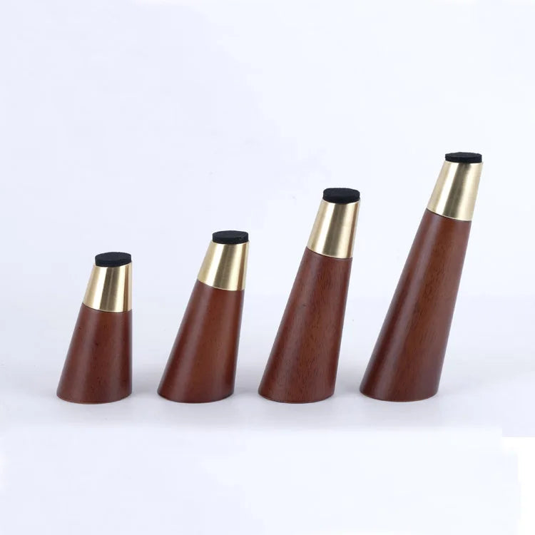 18cm Furniture Wooden Legs With Brass End Caps Tapered for Sofa Cabinet Legs SL-213
