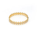 Latest 18K Gold Plated Stainless Steel Jewelry Wave Shape Design Zircon Spiky Bangle  Hiphop for Women Party Bracelets B222320