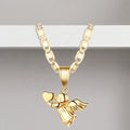 Wholesale Cheap Plated Gold Hiphop Angel Pendant Women Classic Style Jewelry with Zircon Main Material Alloy