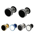10mm Enamel Round Man Stainless Steel Gold Fashion Wholesale Women Titanium Body Jewellery Fine Jewelry Earrings