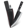 Belt Loop Portable Hunting Camping Outdoor Cooking Full Tang Wood Handle 8 Inch Serbian Chef Knife With Cover MegaBDM