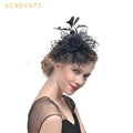 Fashion Design Feather Headwear Bridal Hair Accessories Veil Headdress Bridal Top Hat Racing Festival Cambric Hair Ware