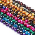 Colorful Natural Tiger Eye Gemstone Beads 4-14mm Different Size Natural Stone Loose Beads MegaBDM
