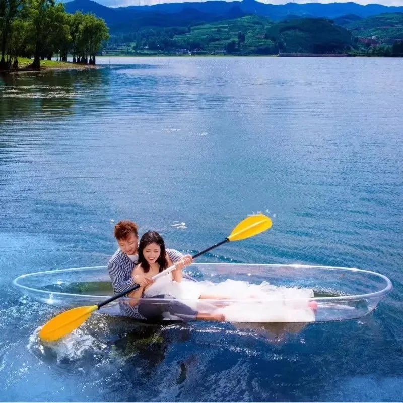 Hot Selling Polycarbonate Plastic Boat See Through Bottom Crystal Clear Transparent Kayak