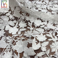 Wholesale White Lace Mesh Fabric Polyester Clothing Net Embroidered Tulle Mesh Bridal Wedding 3D Lace Fabric