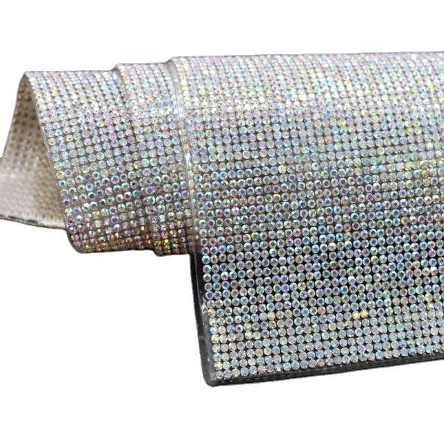 Luxurious Crystal Sheet Wholesale Bling Bling 2 mm Diamond Mesh Trimming Crystal AB Rhinestone Sheet for Decorative