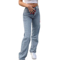European and American New High Waist Loose Butterfly Printed Jeans for Women