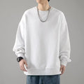 Heavyweight 320 Grams Round Neck Loose Head Sweater Men's Fall Casual Long-sleeved New Trend Couples Solid Color Jacket