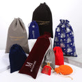 Custom Printed Velvet Drawstring Packaging Bags Jewelry Pouches Gift Bags Fabric Drawstring Bag