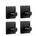 Hot Selling Adhesive Black and Silver Stainless Steel Kitchen Bathroom Stick Hanging Storage Wall Hook
