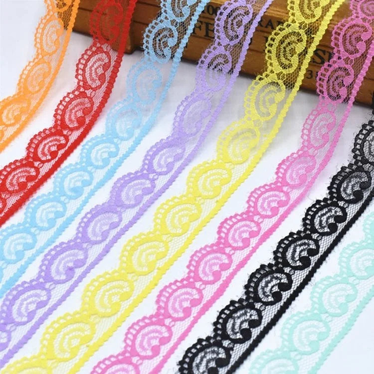 Wholesale 400Yards/Lot 23mm Love Heart 100% Nylon French Lace Mesh Embroidery for Clothing & Home Textile DIY