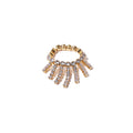 New INS Trendy Women's Full Diamond Tennis Ring Luxury Stackable Rhinestone Zirconia Tassel Design Fashionable Brass Jewelry
