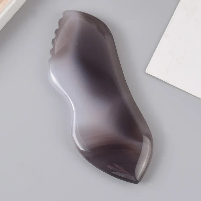 Diy 100% Natural Raw Agate Stones Fire Flower Agate Gua Sha Masaj Tool Led Slimming Guasha Facial.