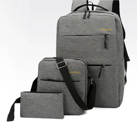 Fashion 3-Piece Backpack Set for Students Teenagers Outdoor Leisure Travel Book School Laptop Bag Zipper Made Oxford Polyester