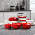 Beyond Durable 7-Piece Classic Enamel Cast Iron Cookware Set with Oven Safe Pots and Pans MegaBDM
